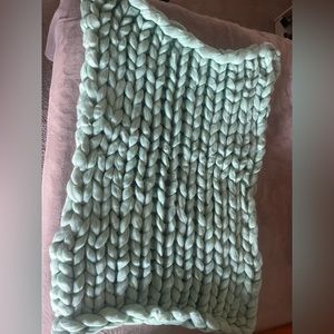 Mint green wool baby blanket